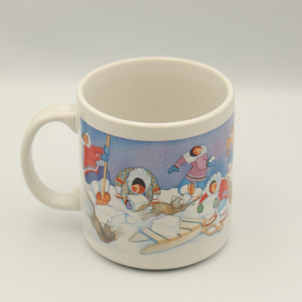 Barbara Lavallee Alaska Native Indian Coffee Mug Eskimo Kuspuk Igloo Husky 90s
